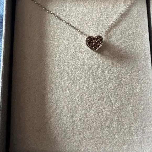 Zales champagne diamond Heart Pendant Necklace - Picture 2 of 6
